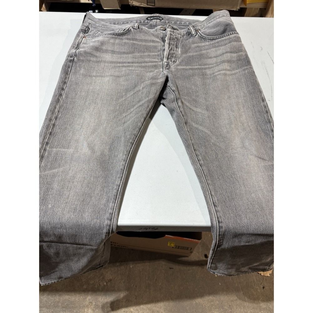 Tom Ford Men's Straight Japanese Selvedge Denim‎ Charcoal Grey Jeans Size 36x29